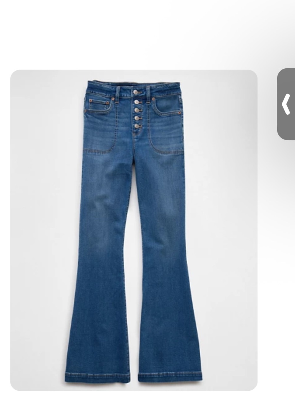 AE High-Rise Button-Front Flare Jeans